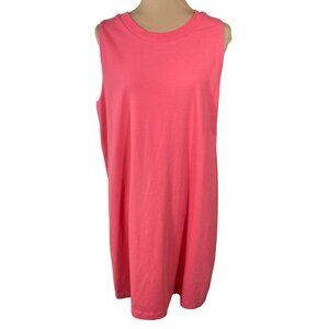 A New Day Tank Dress Sleeveless T-Shirt Coral XXL Crew Neck Mini